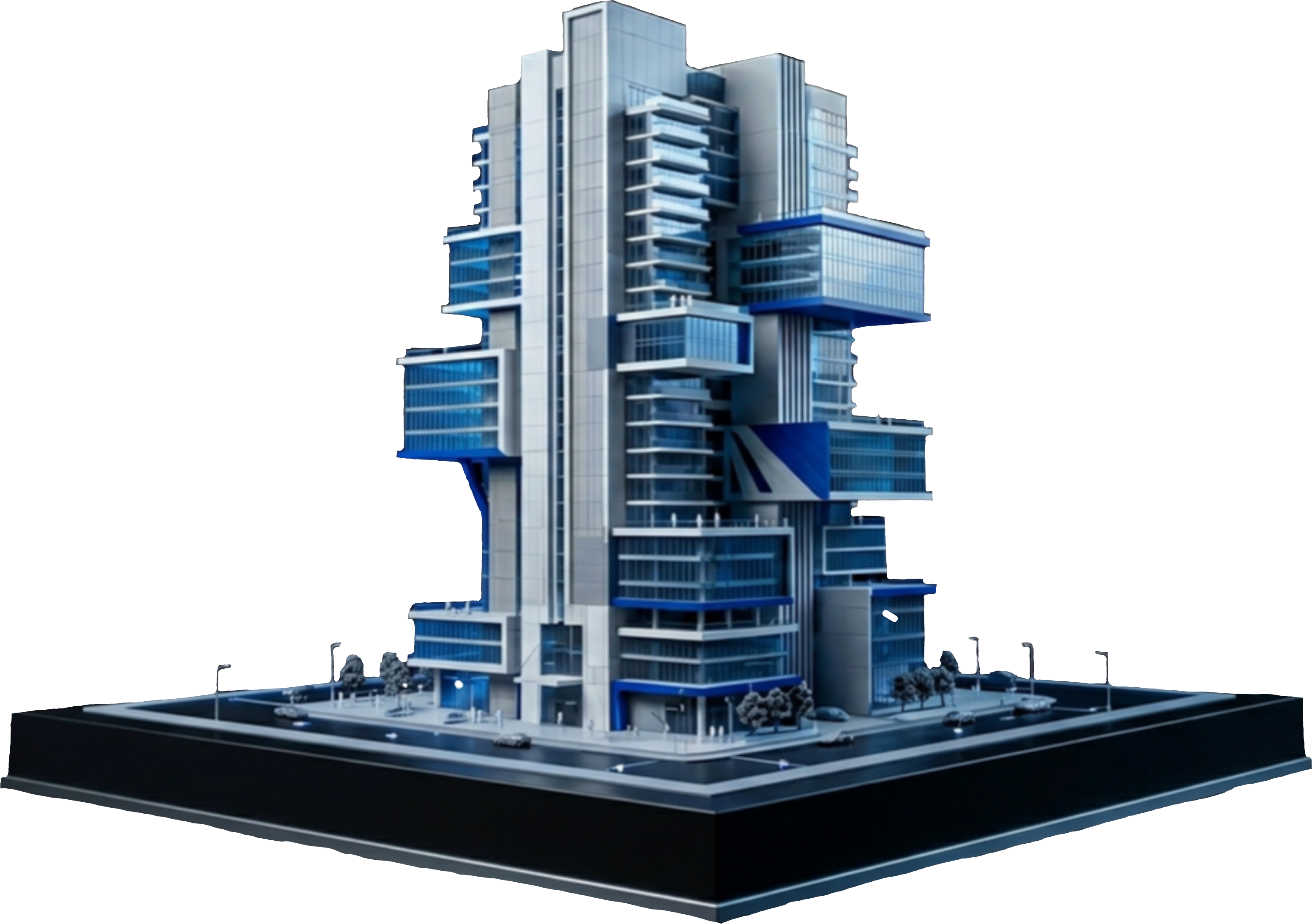 Maqueta arquitectónica del desarrollo — modelo BIM de Veta BIM
